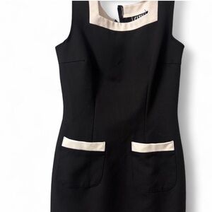 City Triangles Black Dress with White Accents